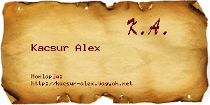 Kacsur Alex névjegykártya